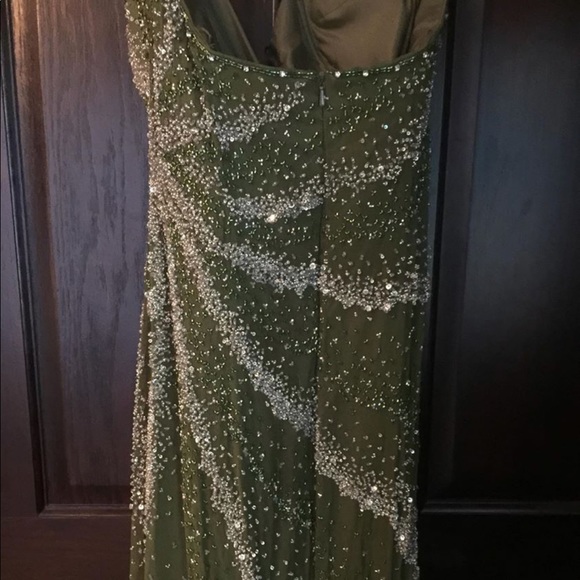 Fully-Beaded Green Gown Dress - Picture 4 of 8